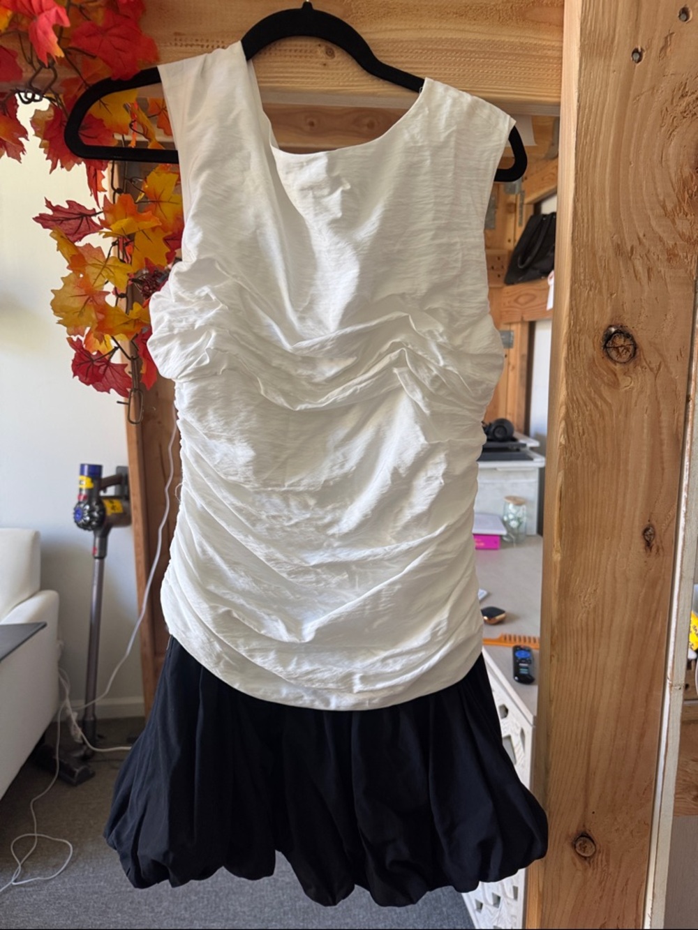 NICHOLAS White Ruched Sleeveless Tank Top